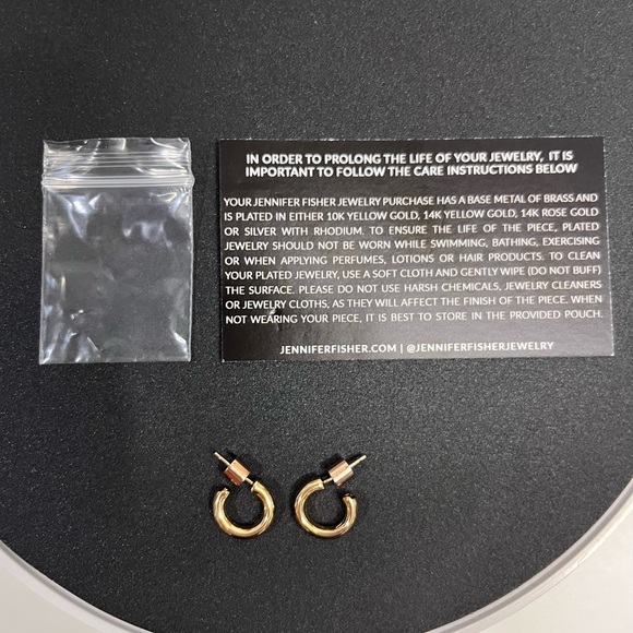 SOLD!  New  Jennifer Fischer Petite Micro Lilly Huggies-14K Rose Gold Plated - Picture 4 of 14